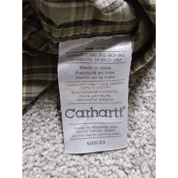 Carhartt Men 2XL Short Sleeve Button Down‎ Light Green Shirt - Picture 12 of 16